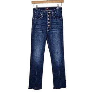 Mother The Pixie Rider Ankle Jean Taxi Size 27 Exposed Button